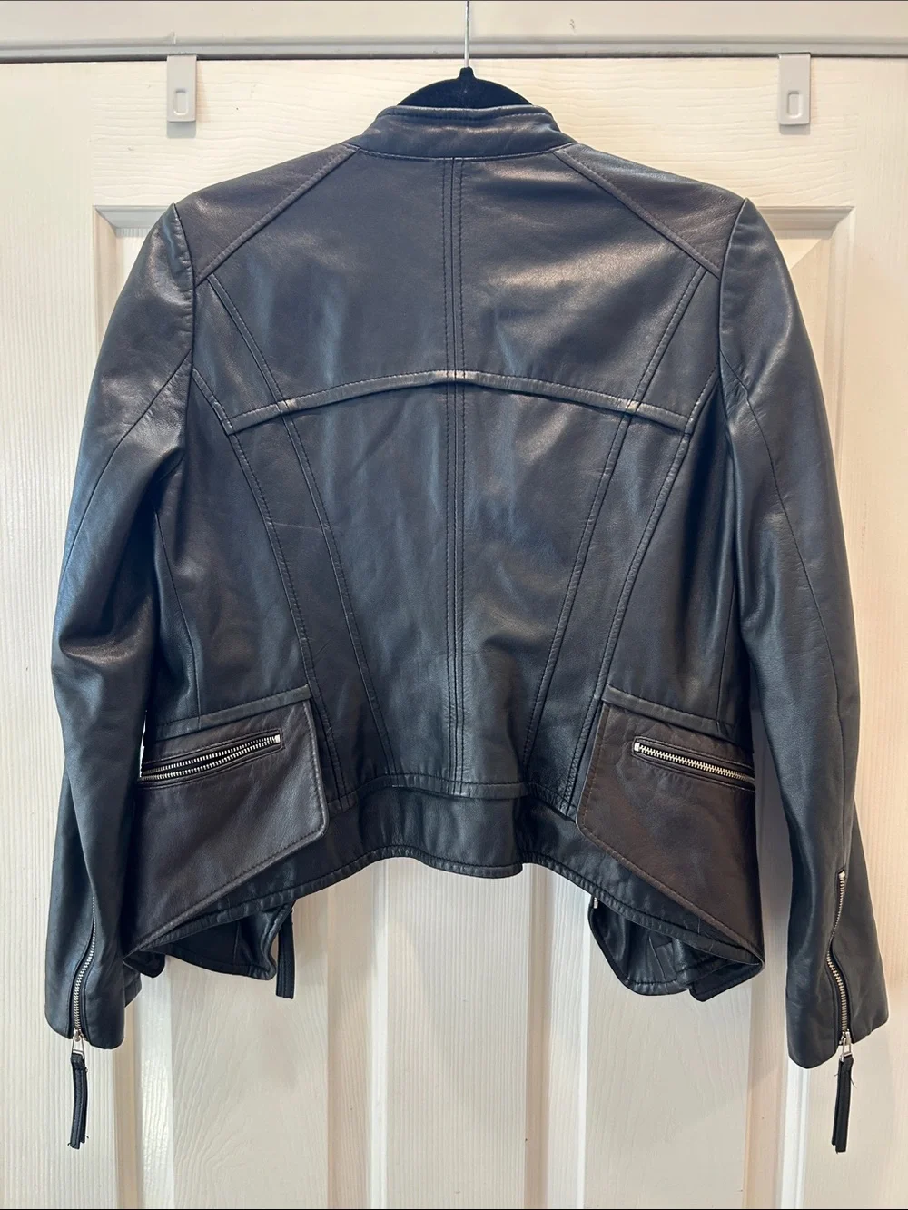 ROBO Trend Genuine Italian Leather Moto Jacket Black Women’s - Picture 10 of 11